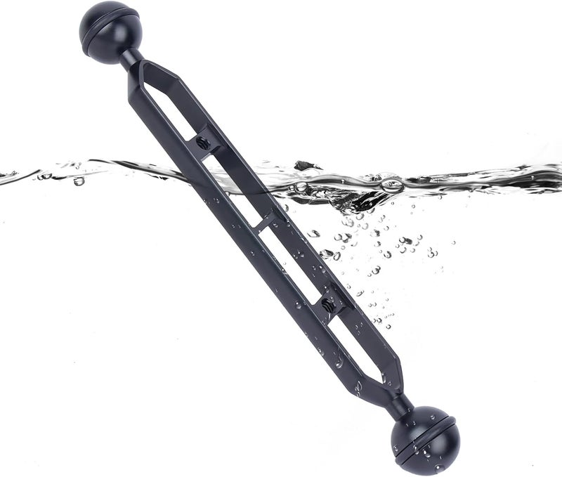 Mechrig 9" Double Ball Head Adjustable Camera Light Mount Arm with 1/4"-20 Threads for GoPr0 Insta360 DSLR Underwater Photography, Aluminum Alloy CNC Machining with Anti-Slip Silicone Rings 63134A - Image 1